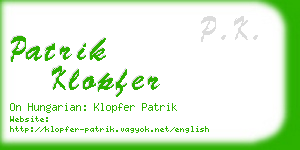 patrik klopfer business card